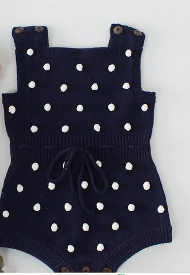 Knitted Baby Clothes 2021 Newborn Baby Rompers Handmade Pompom Baby Girl Romper 100% Cotton Infant Baby Boys Jumpsuit Overalls
