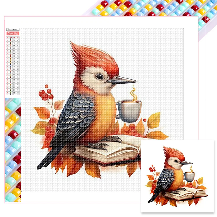 Autumn Animal Cup 30*30CM (Canvas) Full Square Drill Diamond Painting gbfke