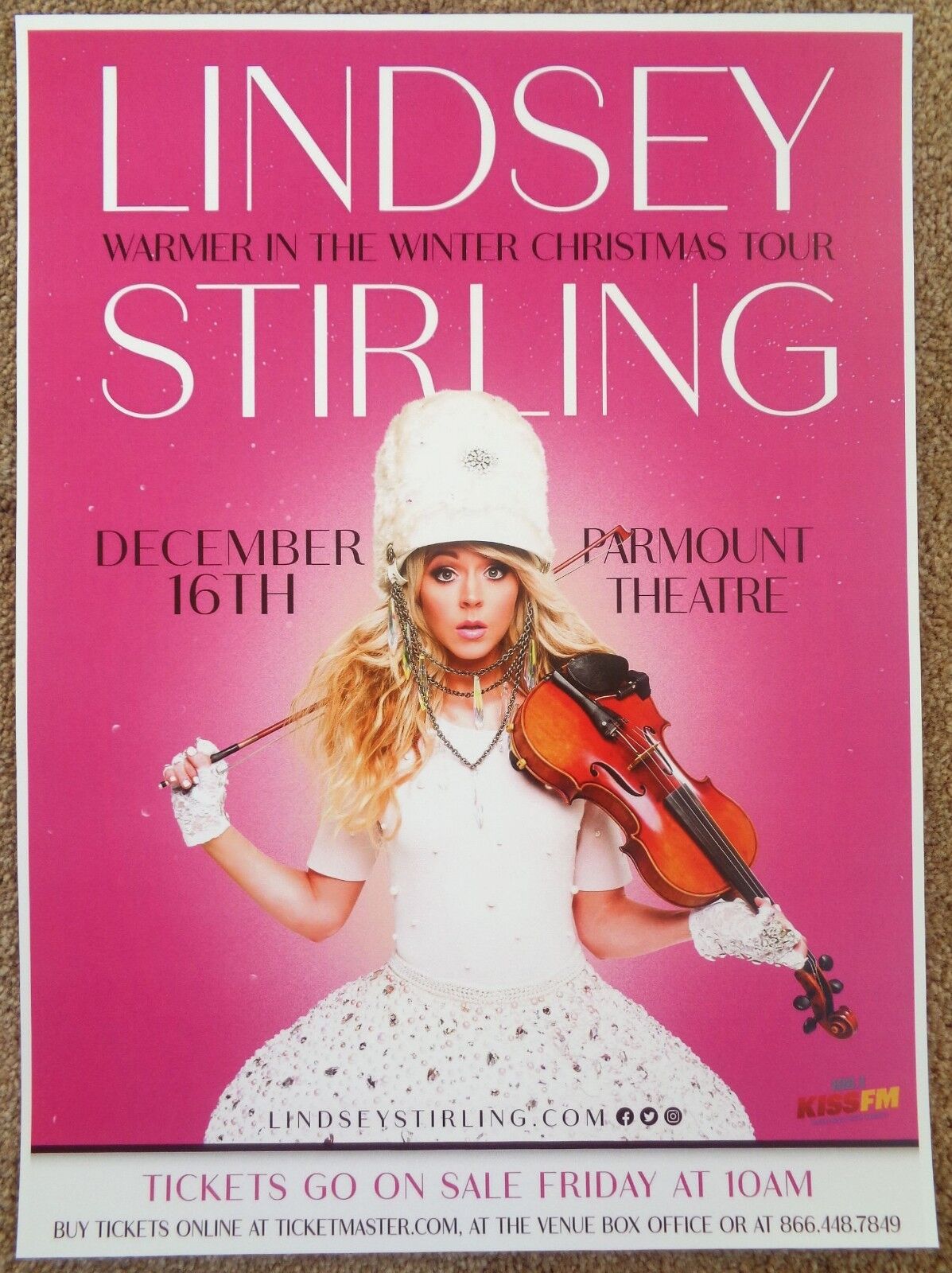 LINDSEY STIRLING 2017 Gig POSTER Seattle Washington Concert