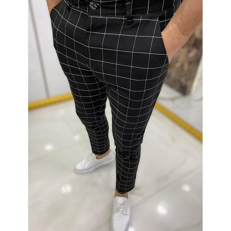 BrosWear Slim-Fit Check Pants
