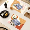 2Pcs Artistic Pattern Diamond Painting Placemat DIY Art Placemat for Table Decor