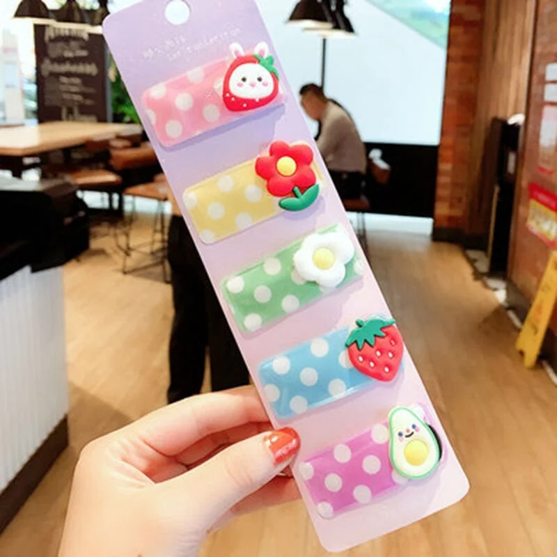5/15 Pcs/Set Girls Cute Cartoon Animals Fruit 5 Cm Hairpins Children Lovely Hair Clips Barrettes Gift Kids Hair Accessories Gift