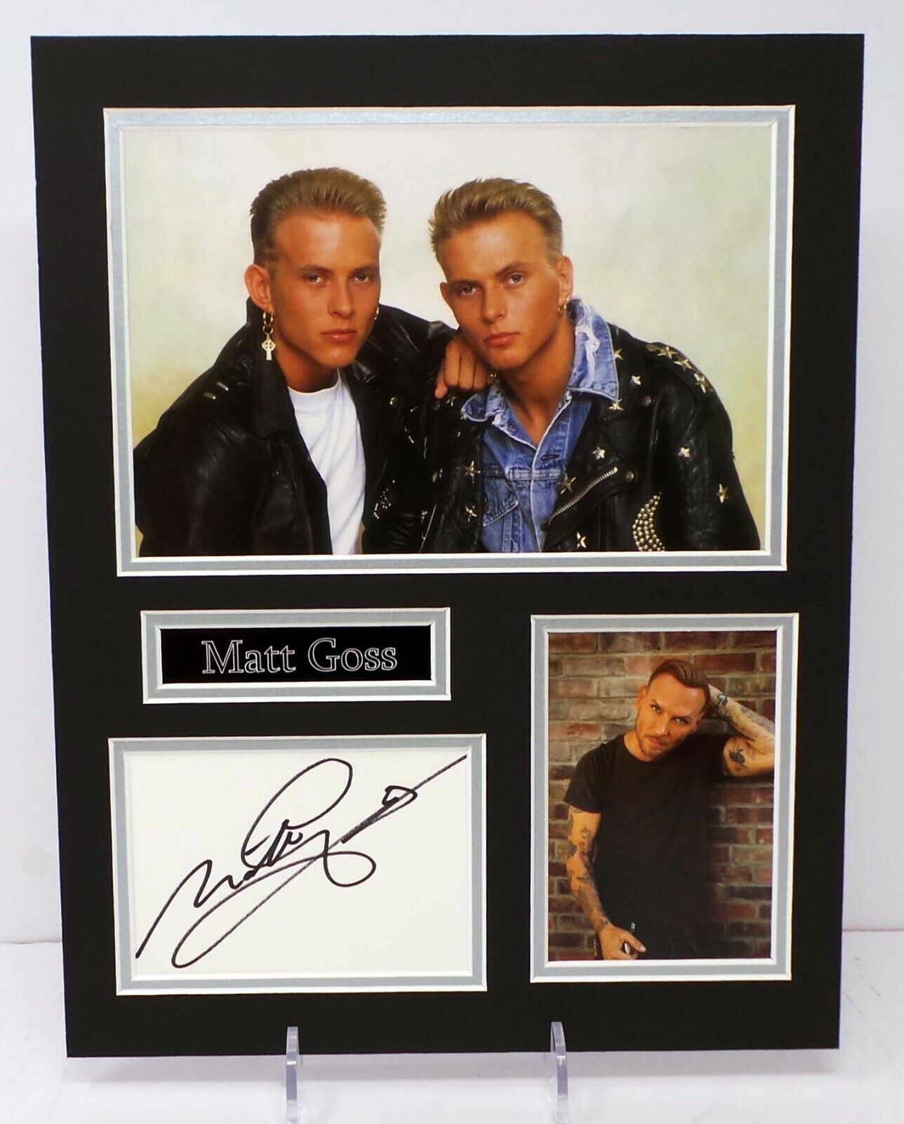 Matt GOSS Bros 70's Singer Signed Mounted 14x11 Photo Poster painting Display 2 AFTAL RD COA