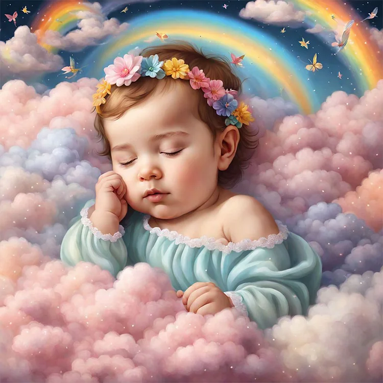 Full Round Diamond Painting - Sleeping Angel Child 30*30CM