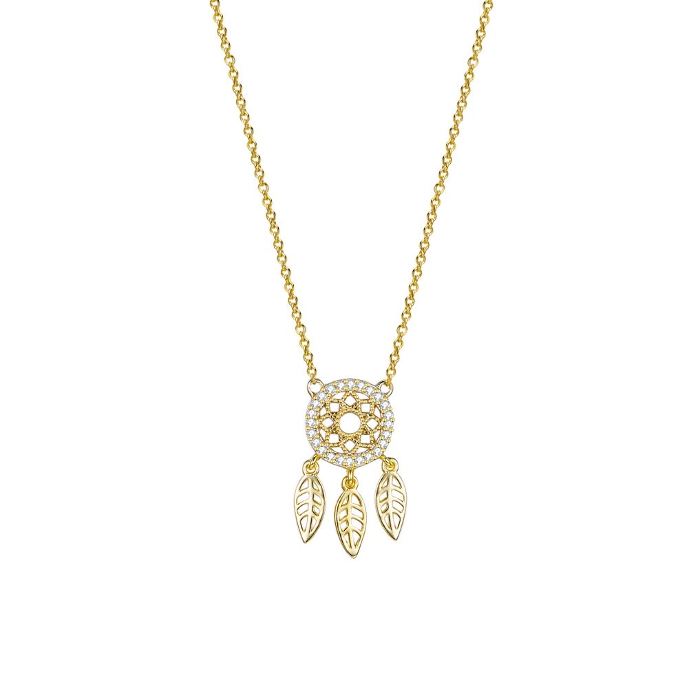 Austrian Crystal  Leaf Circle Pendant Necklace Jewelry