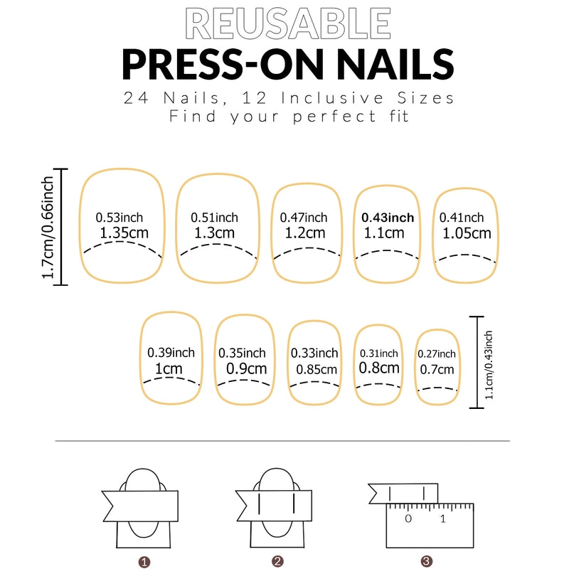 Minimalist Stripe Plastic Press-on Nails 1 Set