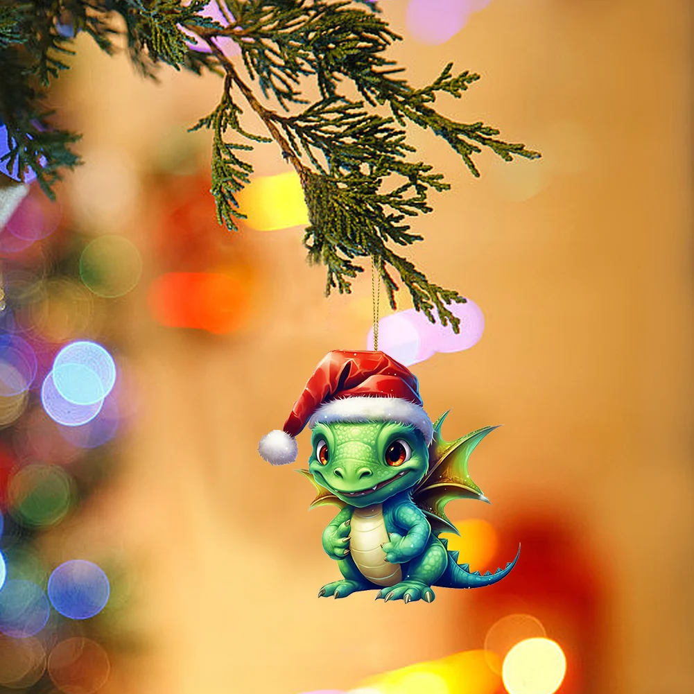 Statue Of Baby Dragon Acrylic Handmake Dinosaur Figurines Cartoon (Navy Blue)