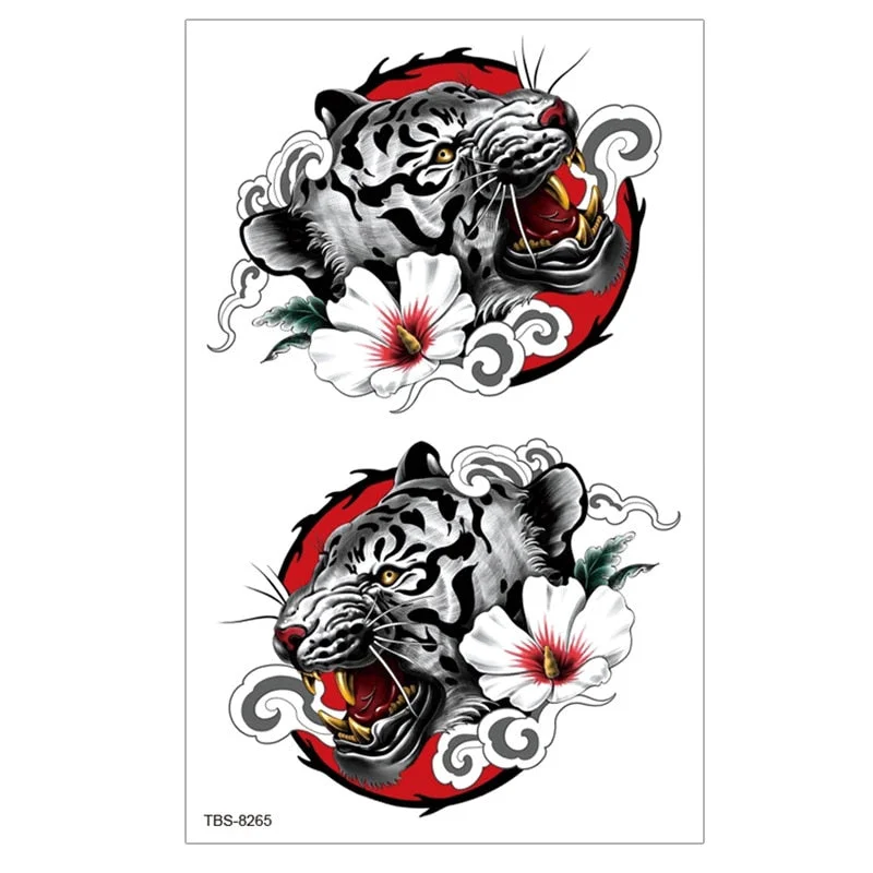 Waterproof Temporary Tattoo Sticker Lion Wolf Tiger Forest Tattoos Girl Mermaid Body Art Arm Fake Sleeve Tatoo Women Men