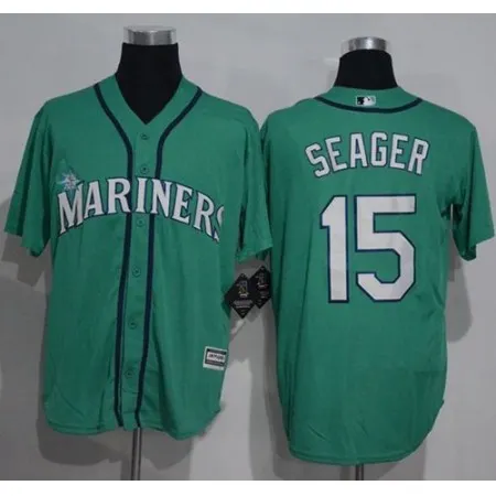 Mariners #15 Kyle Seager Green New Cool Base Stitched MLB Jersey