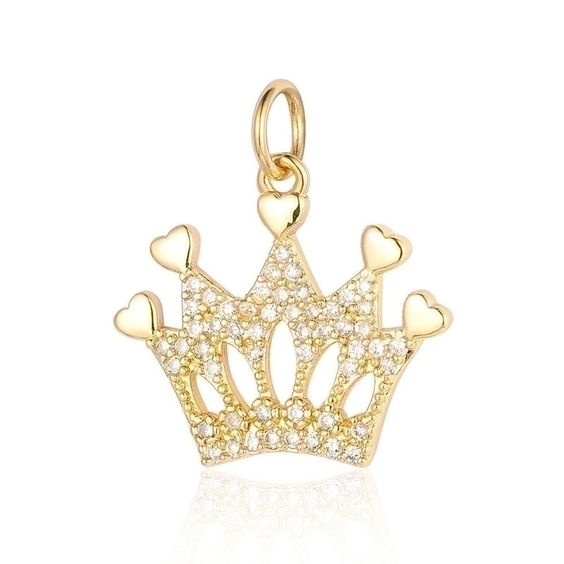 3 Pieces Copper Zircon 18K Gold Plated Pentagram Heart Shape