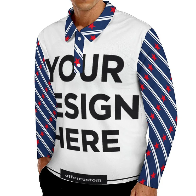 Multiple Images Personalized  Design Men's Sports Polo Shirt 
