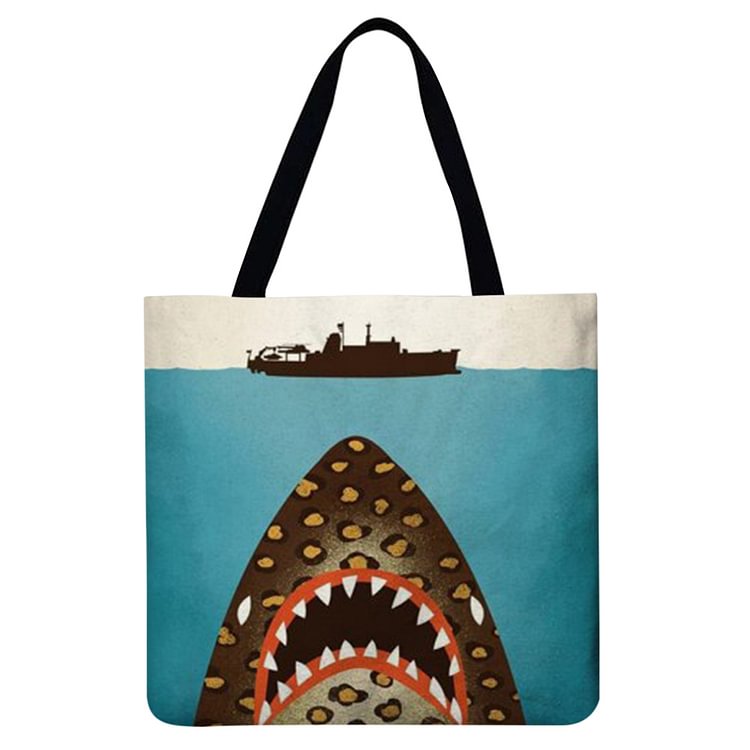 【Limited Stock Sale】Linen Tote Bag - Sea Animal Turtle Whale Octopus