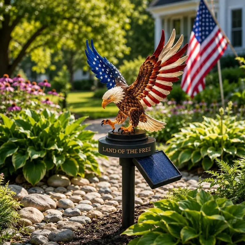 🔥LAST DAY 50% OFF &ndash; Solar Eagle Garden Light &ndash; A Glowing Tribute to American Freedom