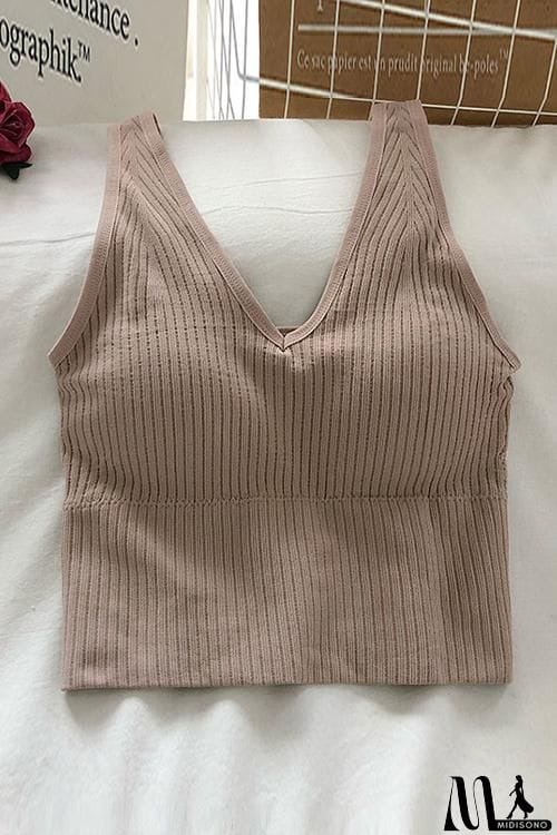 MidiSono - Elastic Wide Strap V Neck Brami