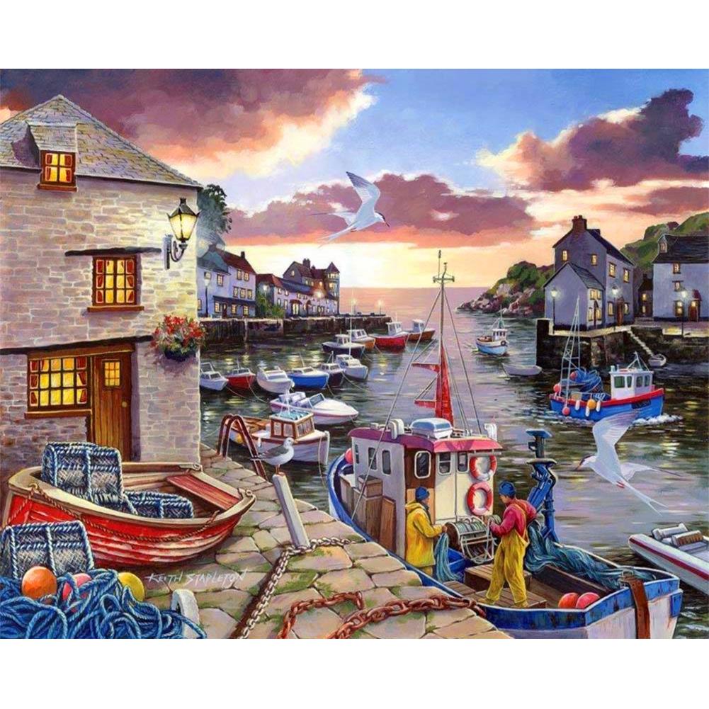 

40x50cm - Paint By Numbers Ships, 501 Original