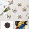 (US Local)6Pcs Flower Butterfly Diamond Painting Art Fridge Magnet for Fridge Whiteboards