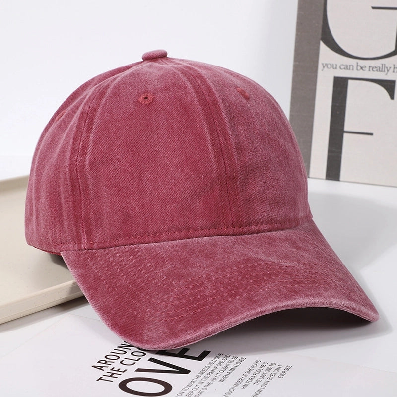 Korean-style Retro Distressed Washed Soft Cotton Baseball Cap Trendy Men’s And Women’s Street Light Plate Curved Eaves Hip-hop Duck Tongue Hat