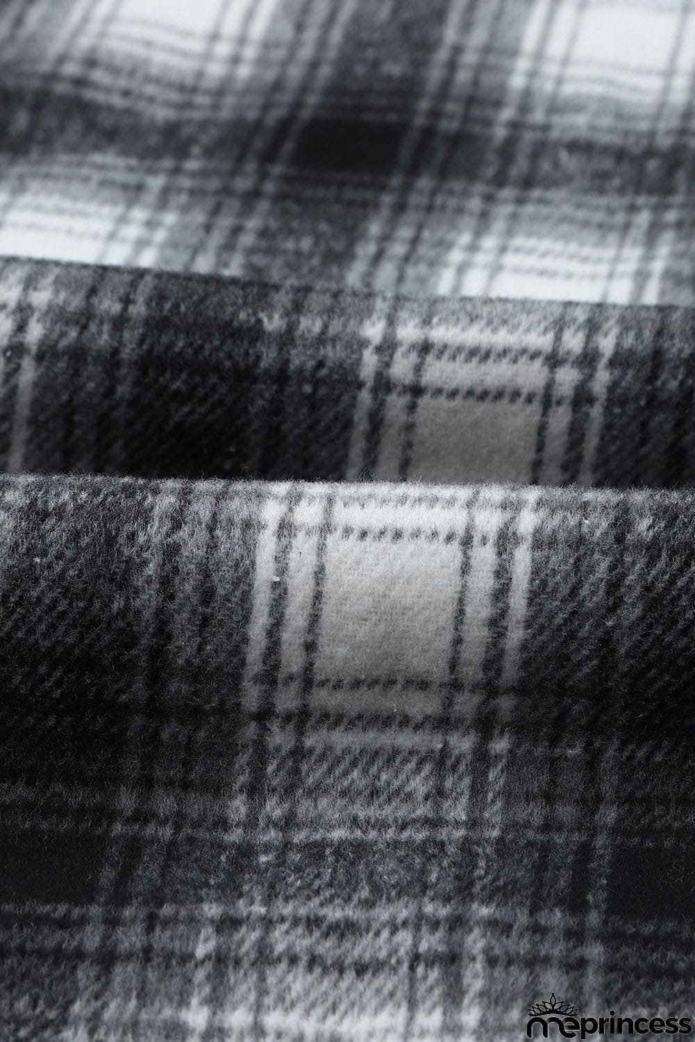 Plaid Patchwork Buttoned Pocket Sherpa Jacket