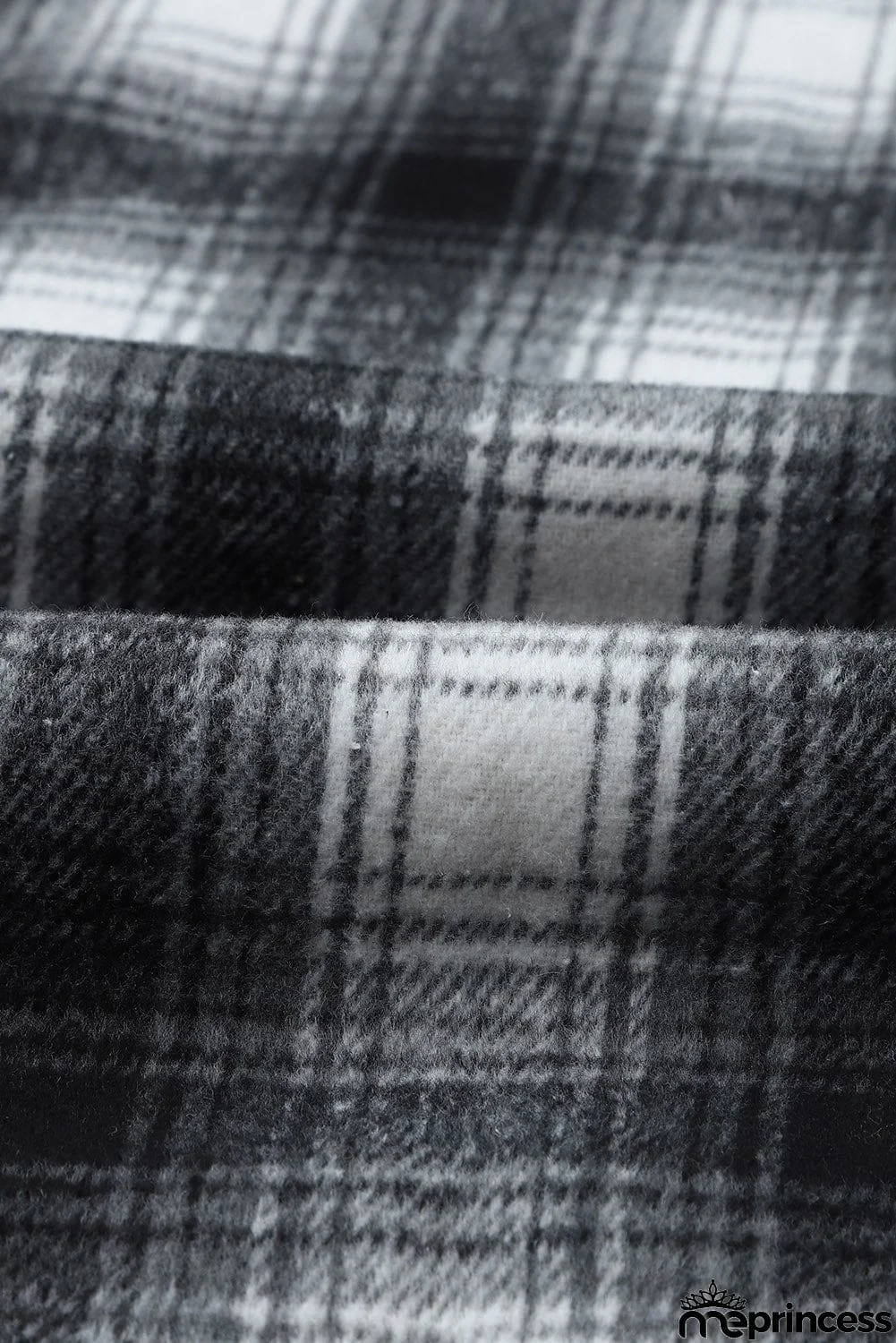 Plaid Patchwork Buttoned Pocket Sherpa Jacket