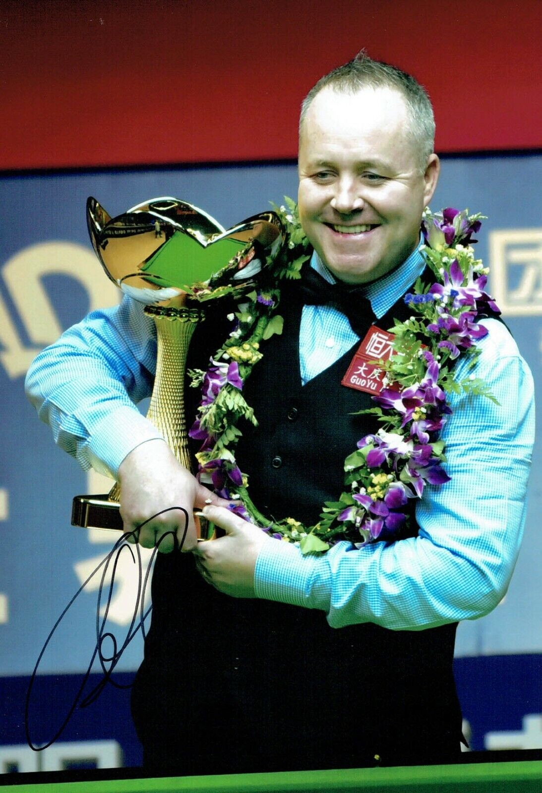 John HIGGINS 2017 Signed Autograph Photo Poster painting B SNOOKER Sheffield Crucible AFTAL COA