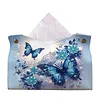 Blue Butterfly DIY PULeather Diamond Painting Tissue Box for Adults Beginners Gem Art Painting Napkin Holder for Living Room Bedroom Bathroom Table Decor