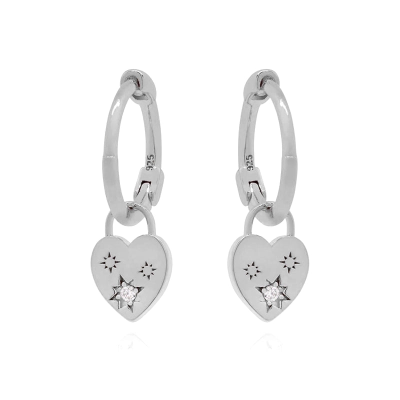 1 Pair Casual Minimalist Hexagram Heart Shape Plating Inlay Copper Zircon 18k Gold Plated Hoop Earrings Drop Earrings Ear Cuffs