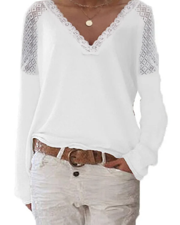 Solid V-Neck Casual Sweaters