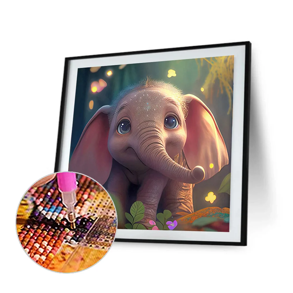 Diamond Painting - Full Round Drill - Elephant(Canvas|30*30cm)