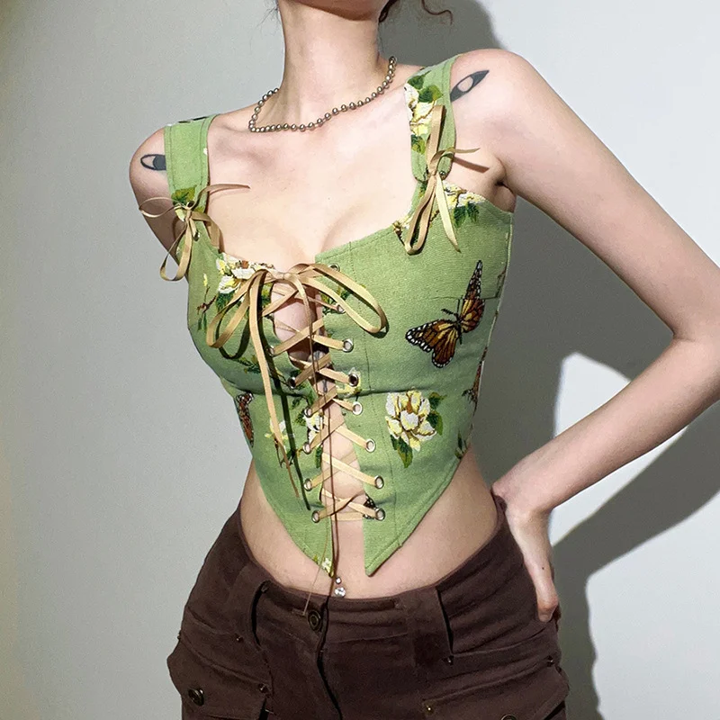 Uveng Autumn 2022 Fashion Trend Women's New Sling Square Collar Strapped Small Vest