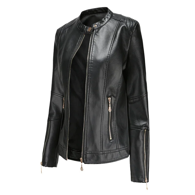 Fashion women's leather PU jacket