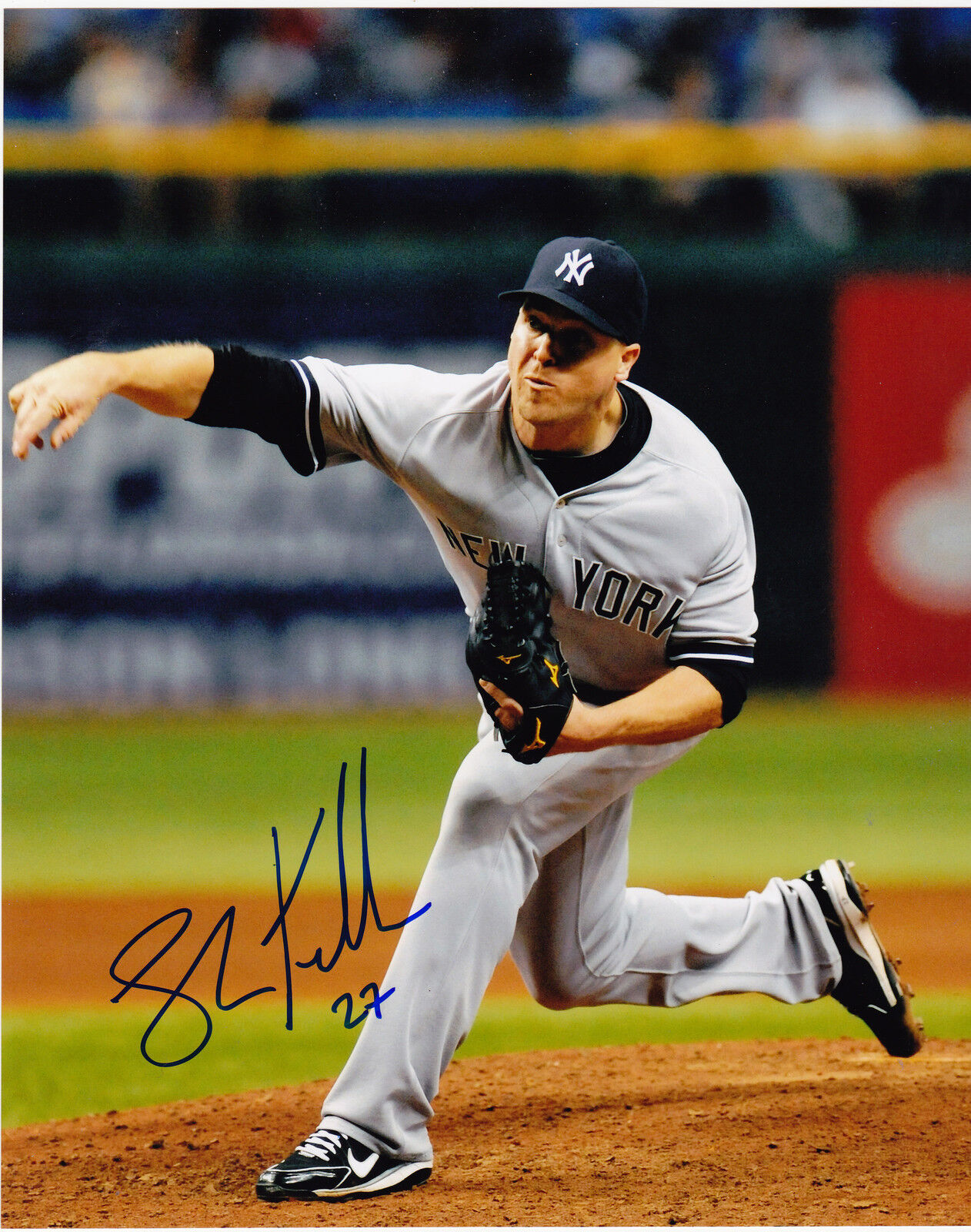 SHAWN KELLEY NEW YORK YANKEES ACTION SIGNED 8x10