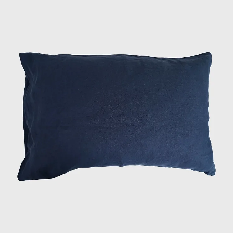 Navy French Linen Pillowcases Linen Time