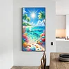 (40*70cm)Coconut Tree Shells Beach - Full Round Drill Diamond Painting