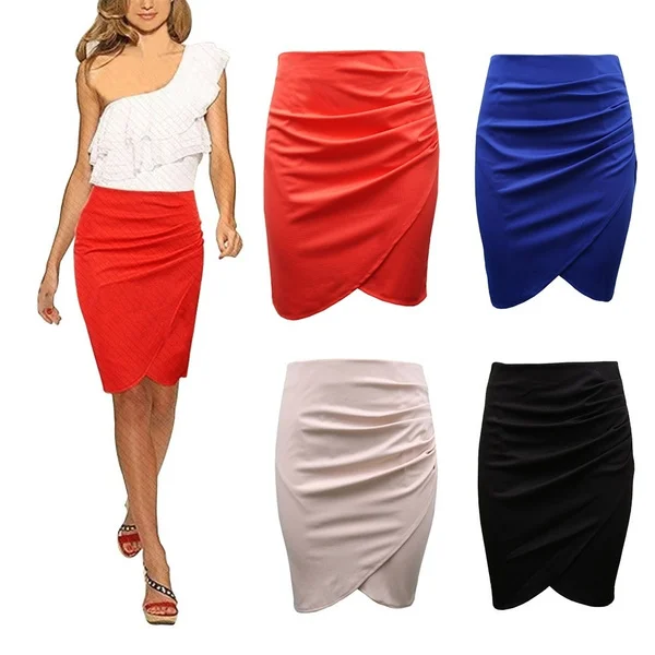 Women's Business Suit Pencil Skirt Summer Ol Skirts For Women Knee Length Step Skirt