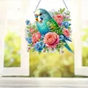 (US Local)DIY Diamond Art Pendant Diamond Painting Set Home Decor (Flower Parrot)