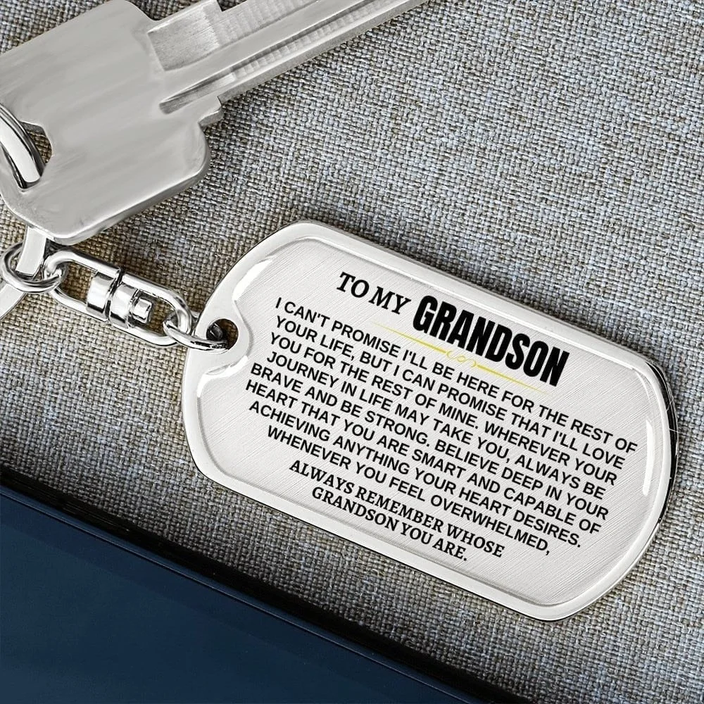 🎁Last Day 75%--🔥 To My Grandson - Remember Whose Grandson You Are - Unique Keychain