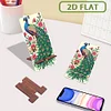 2-Pack Acrylic Peacock Diamond Art Phone Stand & Mirror Kit for Beginner Adult