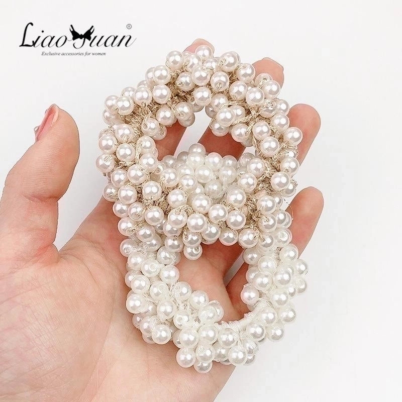 Couple Fashion Artificial Pearl Hair Tie