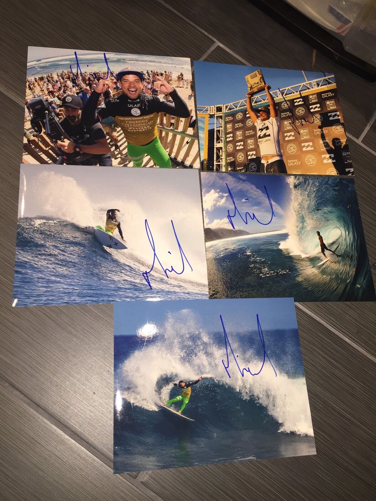 Lot of (5) MICHEL BOUREZ SIGNED AUTOGRAPHED 8x10 Photo Poster paintingGRAPH SURFER SURFING