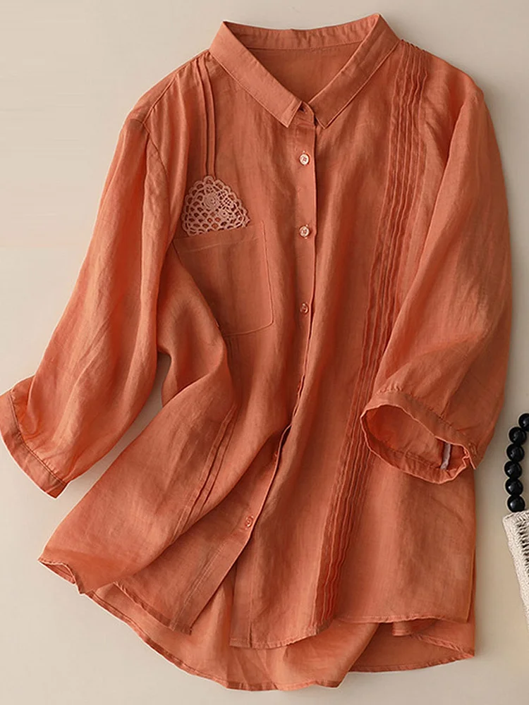 Casual Loose Solid Color Long-Sleeved Blouse socialshop