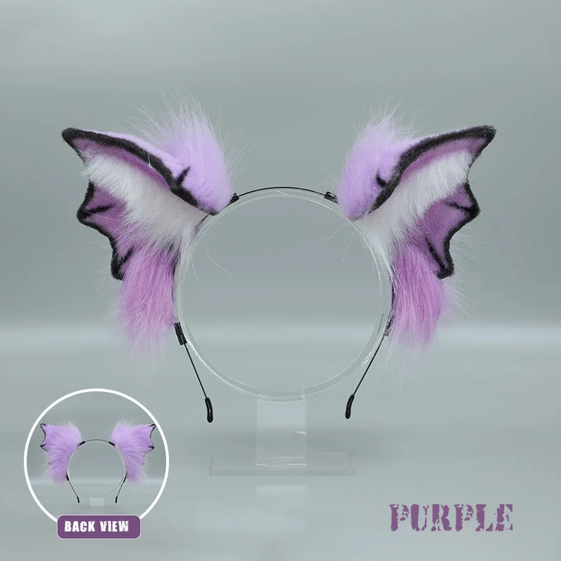 Billionm Cosplay Accessories Handmade Halloween Anime Ears Demon Headband Evil Bat Ear Red Gray Purple Comic horrifying Headwear New