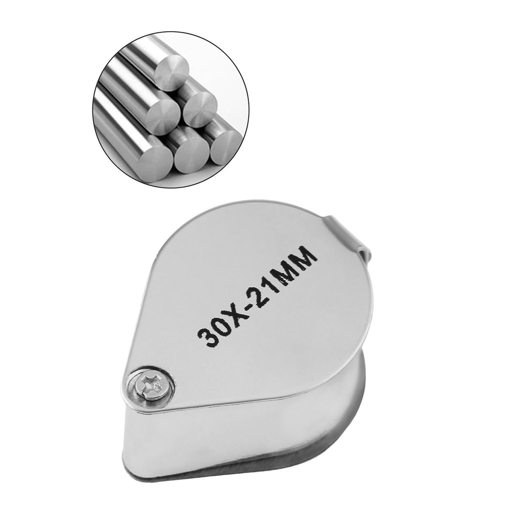 Likron Watches Foldable Triplet Jewelers Loupe Magnifier 10X20X30X Pocket Magnifying Glass for Jewelry
