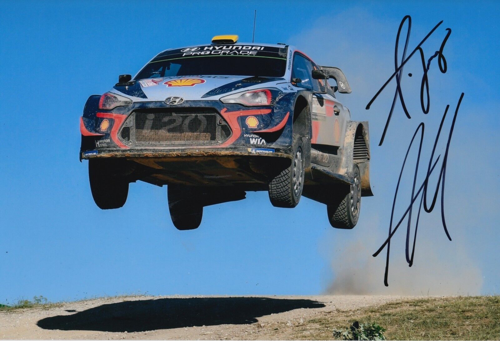 Andreas Mikkelsen and Anders Jaeger Hand Signed 12x8 Photo Poster painting - Rally Autograph 8.