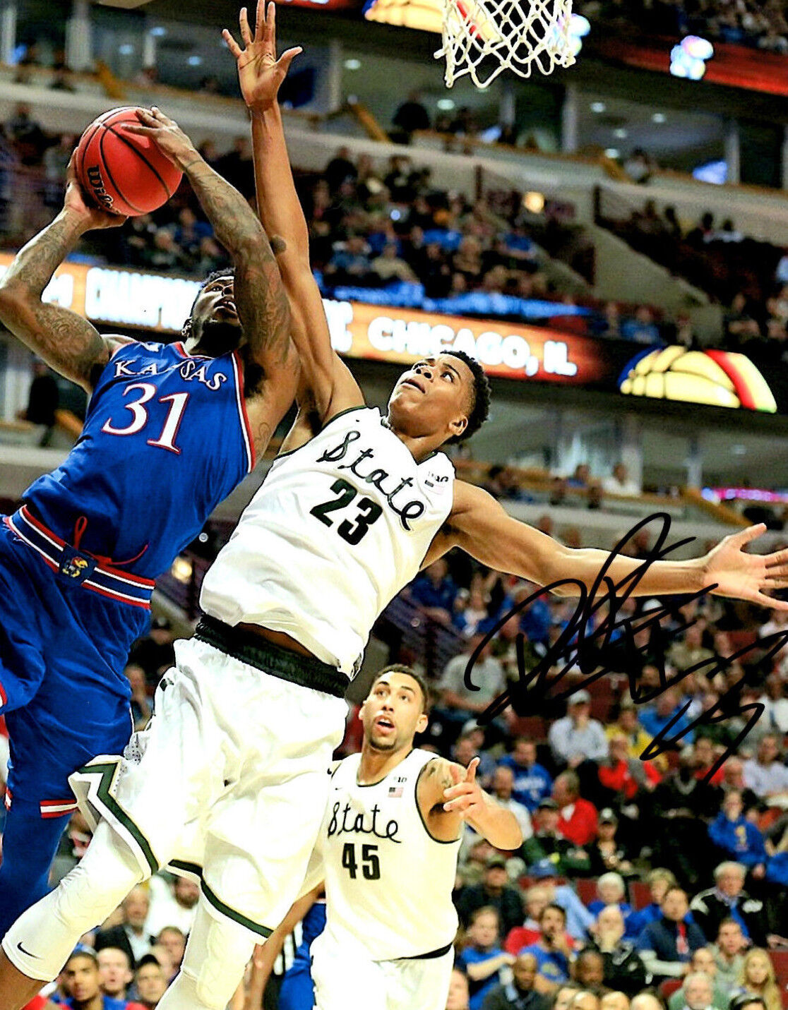 Deyonta Davis Michigan State Spartans hand autographed signed 8x10 Final Four!!