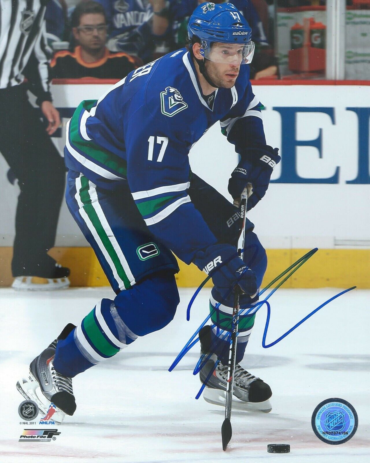 Ryan Kesler Signed 8×10 Photo Poster painting Vancouver Canucks Autographed COA J