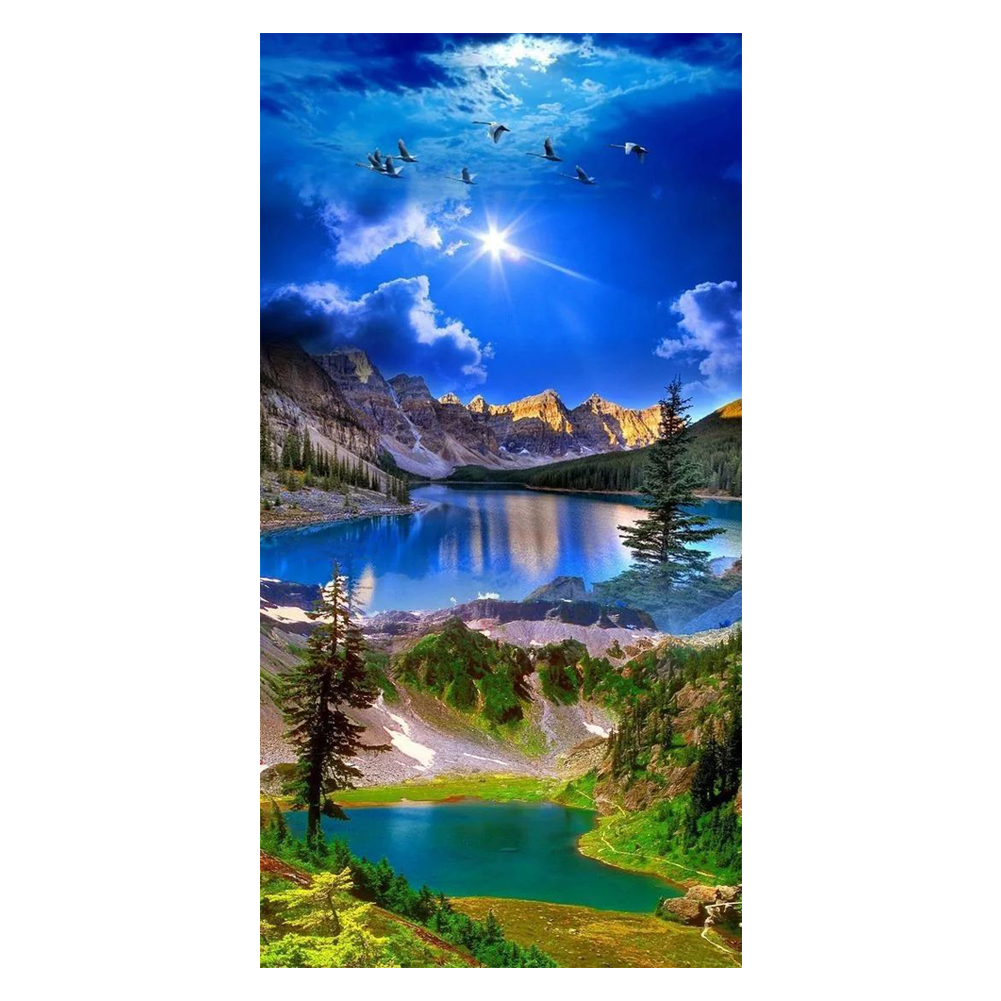 

Lake - 11CT Stamped Cross Stitch - 45*75CM, 501 Original