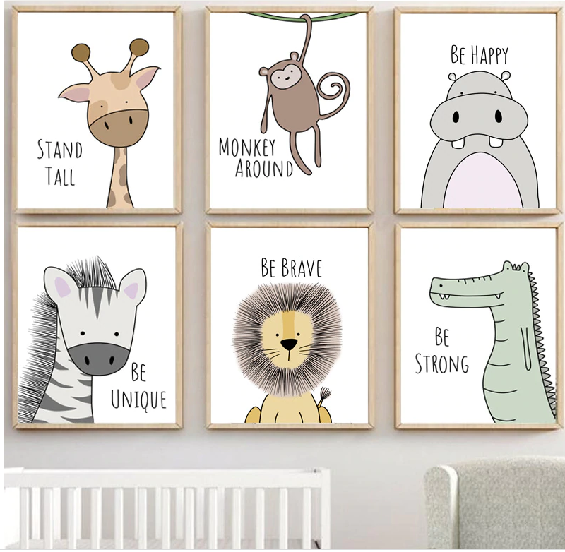 Cute Animals Wall Art Canvas