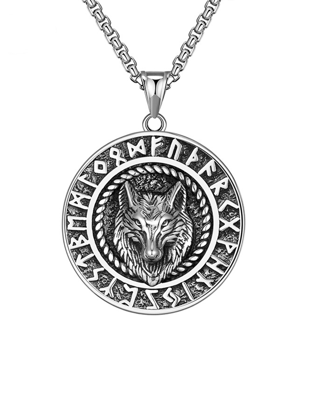 Nordic Viking Wolf King Necklace / TECHWEAR CLUB / Techwear