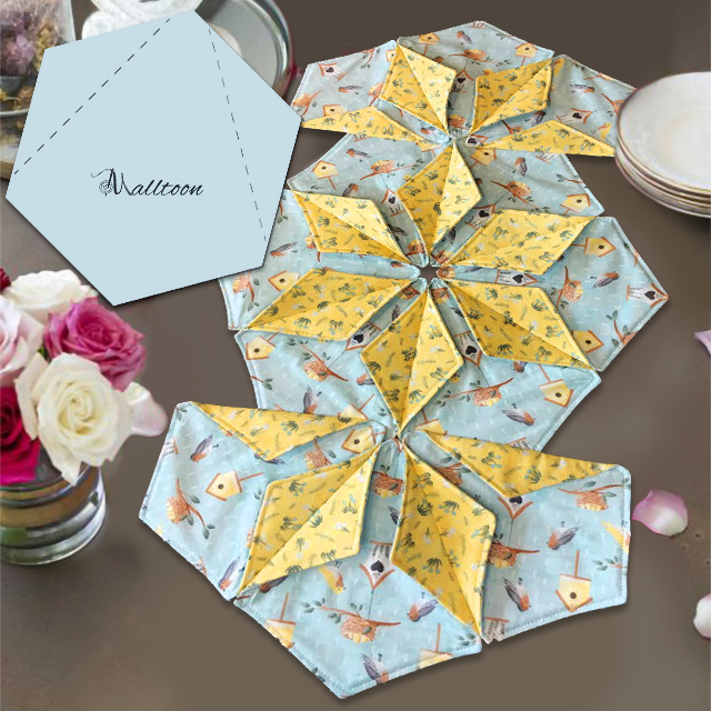 Folded Hexagon Placemat Template With Instructions