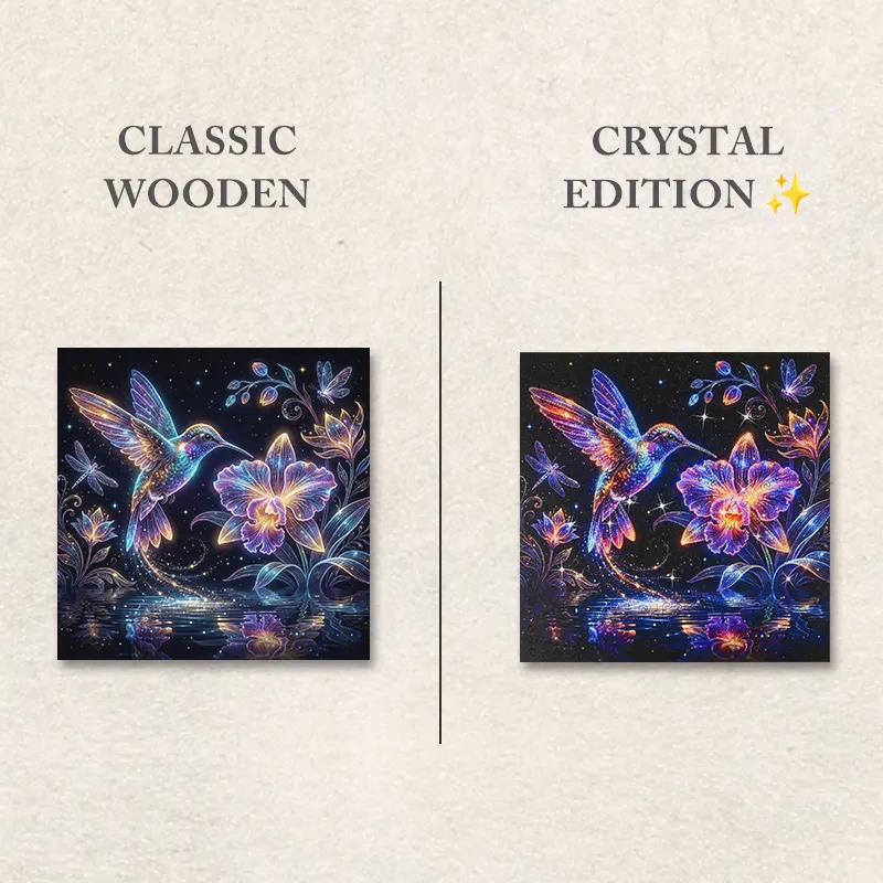 Celestial Hummingbird Crystal Wooden Puzzle